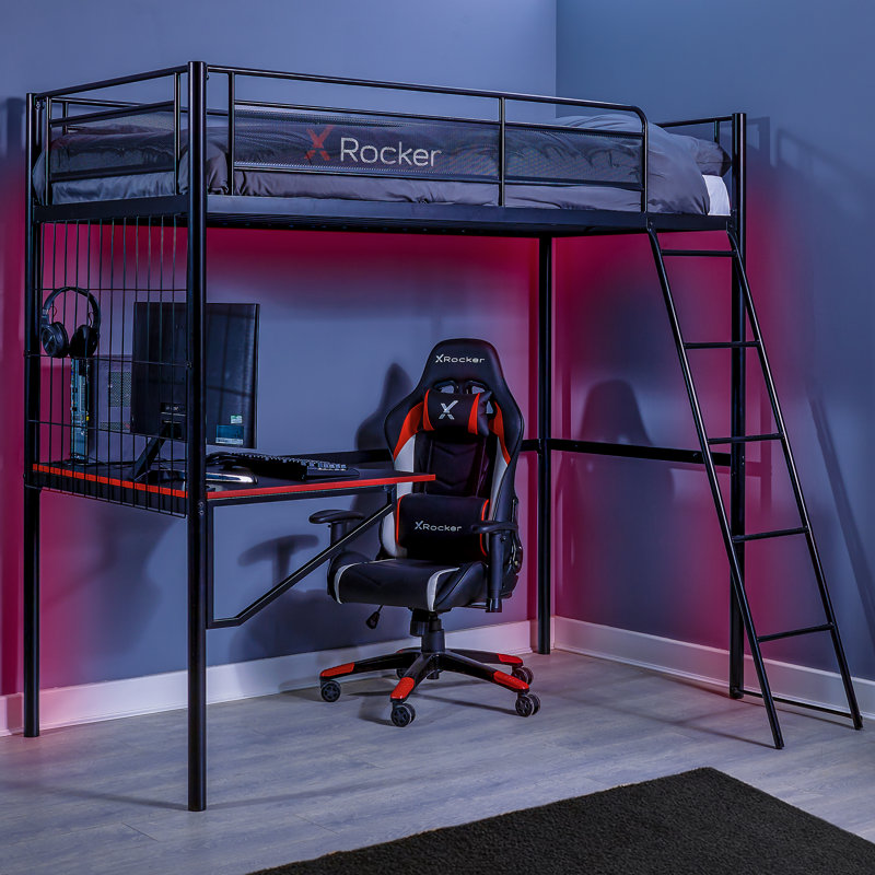 X Rocker Icarus XL High Sleeper Loft Gaming Bed with Built-in-Desk