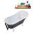 55" Streamline Clawfoot Soaking Acrylic Bathtub With Drain, Clawfeet, and Bamboo Tray-76099835-66367049