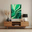 Art mural abstrait en métal vert 85-1503355074