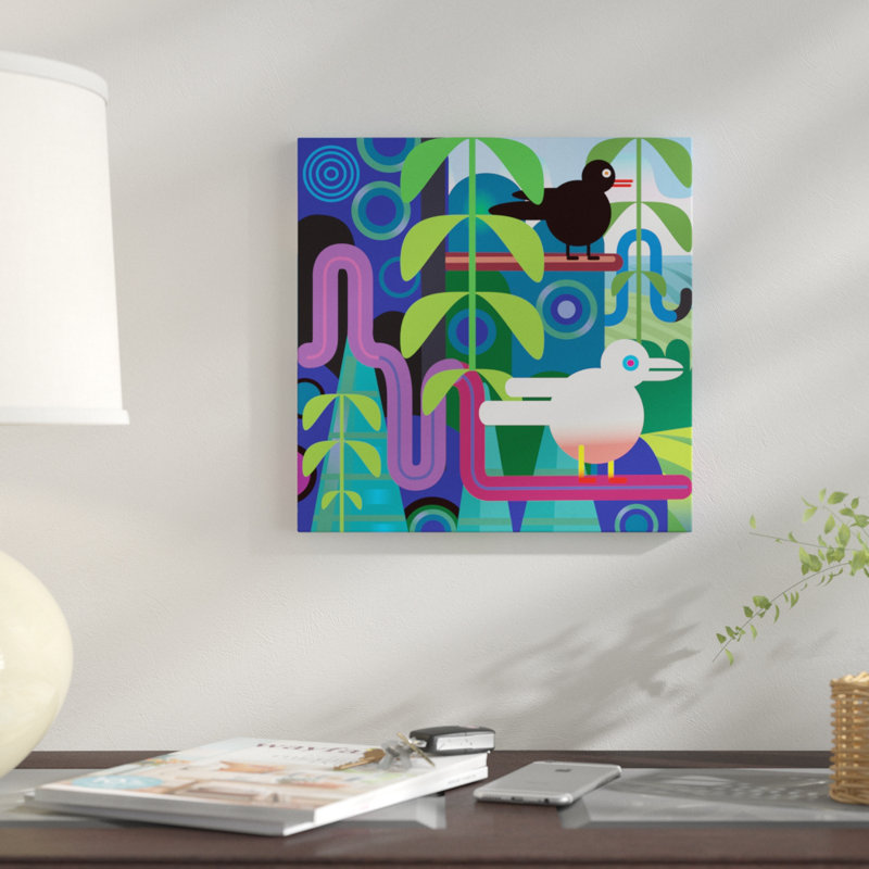 « jungle », impression sur toile, H 48 po x l 48 po x P 1,5 po, Pas de tapis, Toile tendue