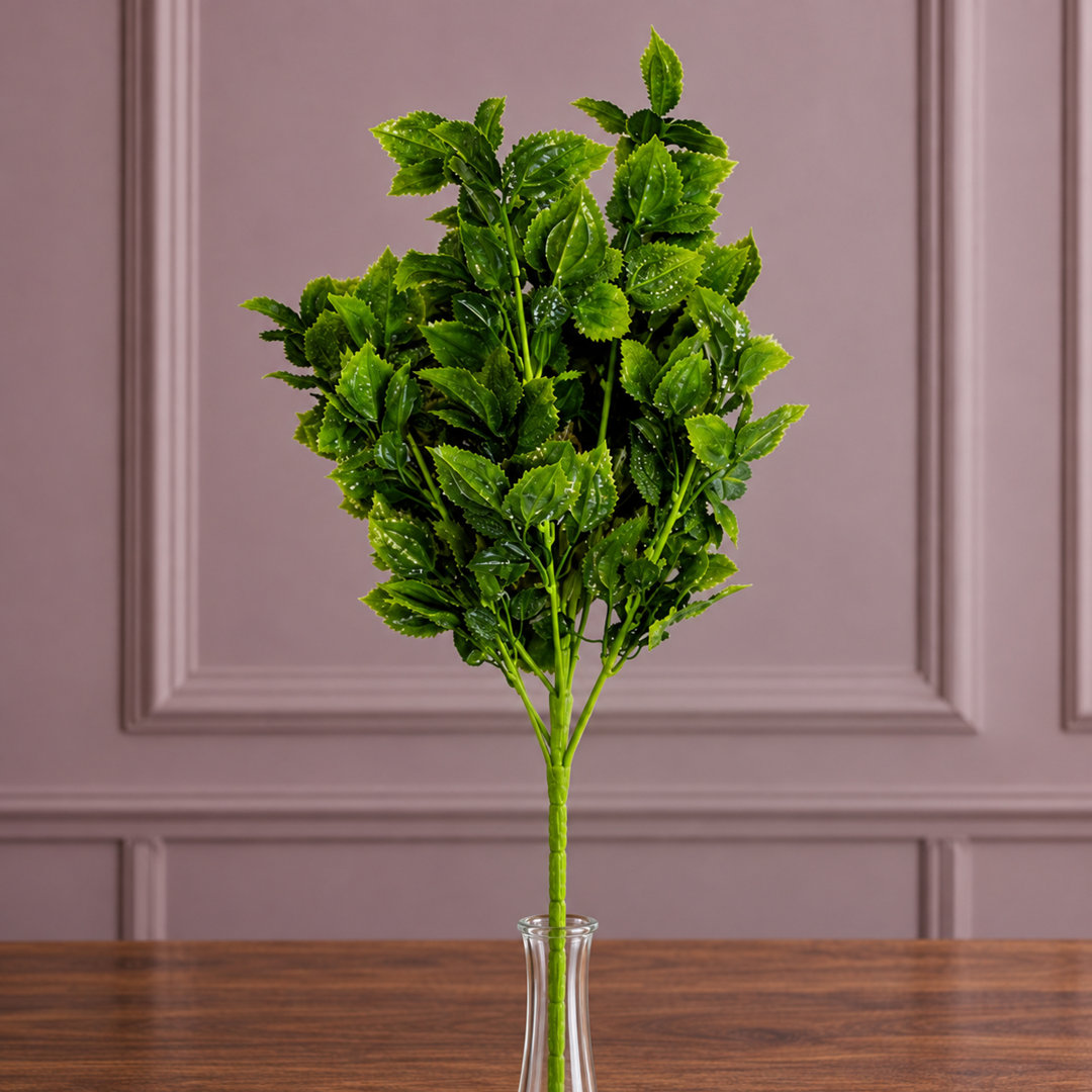 Artificial Green Leaf Foliage Bush Stem 75cm Realistic Faux Indoor Home Office - Image 3