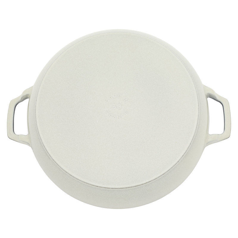 Cast Iron 3.59-qt Braiser with Glass Lid, White Truffle