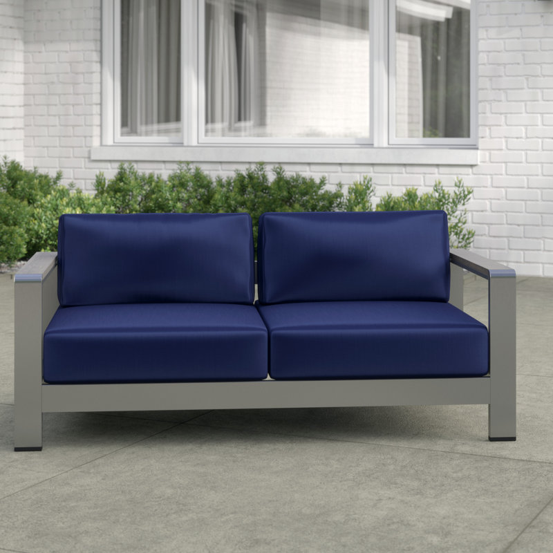 Causeuse d'extérieur en aluminium Shore par Modway, Bleu marine