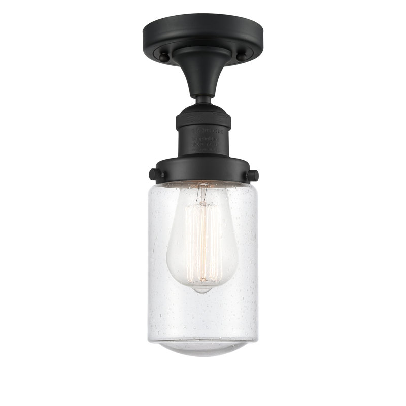 Plafonnier semi-encastré 4,5 po Saroyan, Ampoule non incluse, Grainé, Noir mat