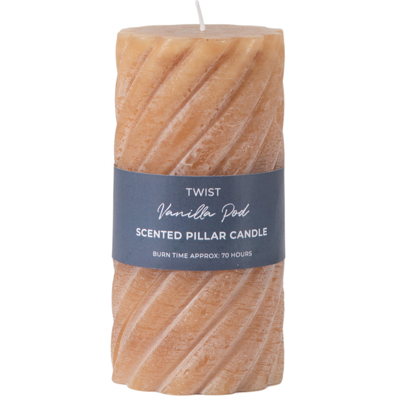 Vanilla Pillar Scented Pillar Candle, 15" x 7.50", Amber