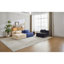 Canapé à compression, canapé-lit convertible au sol avec structure de forme fixe, canapé modulaire à assise simple sans os, sans assemblage requis, tissu chenille, pour la chambre du salon, bleu foncé-132397830
