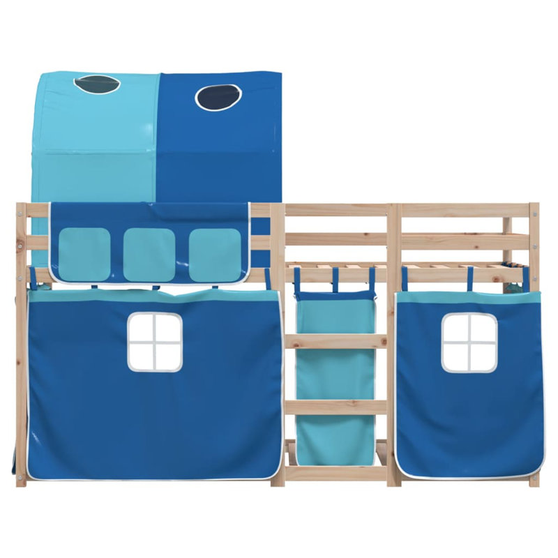 Wobnar Solid Wood Bed, Blue, Single (3')