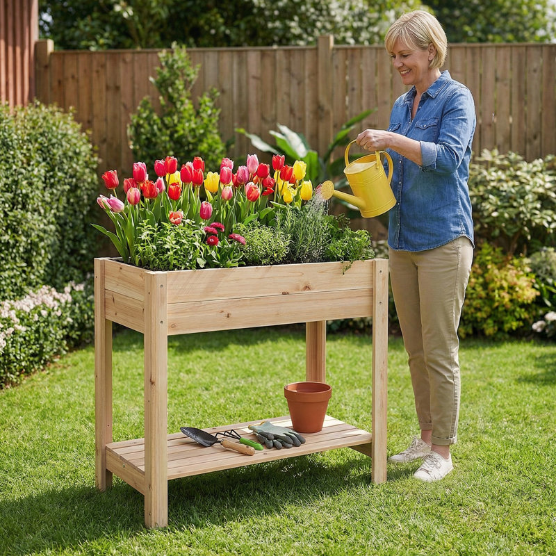 Dharmraj Wood Elevated Planter