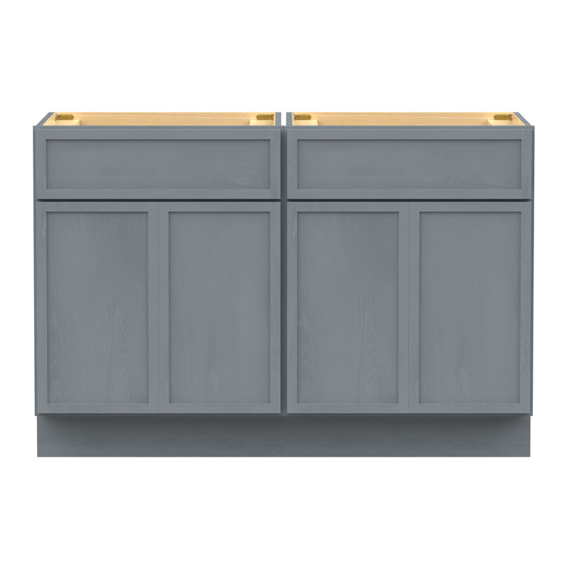 Base de meuble-lavabo double 48 po seulement, Argent argent