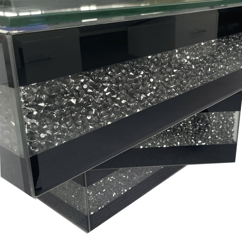 Table basse à motif de diamants broyés