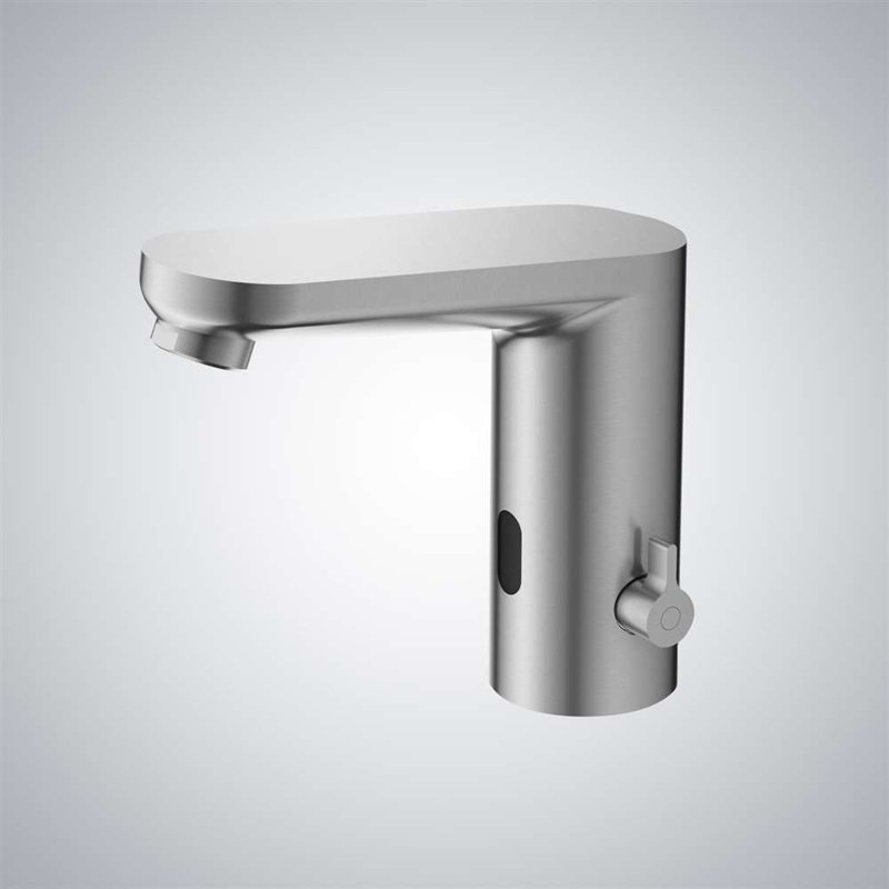Deck Mounted Touchless Faucet Commercial Grade Automatic Sensor for Modern Restrooms, Brushed Nickel