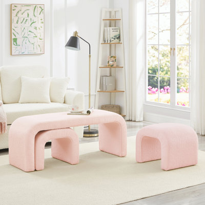 Ensemble de 3 bancs de repose-pieds modernes en forme de U pour le vestibule, extrémité de la chambre à coucher