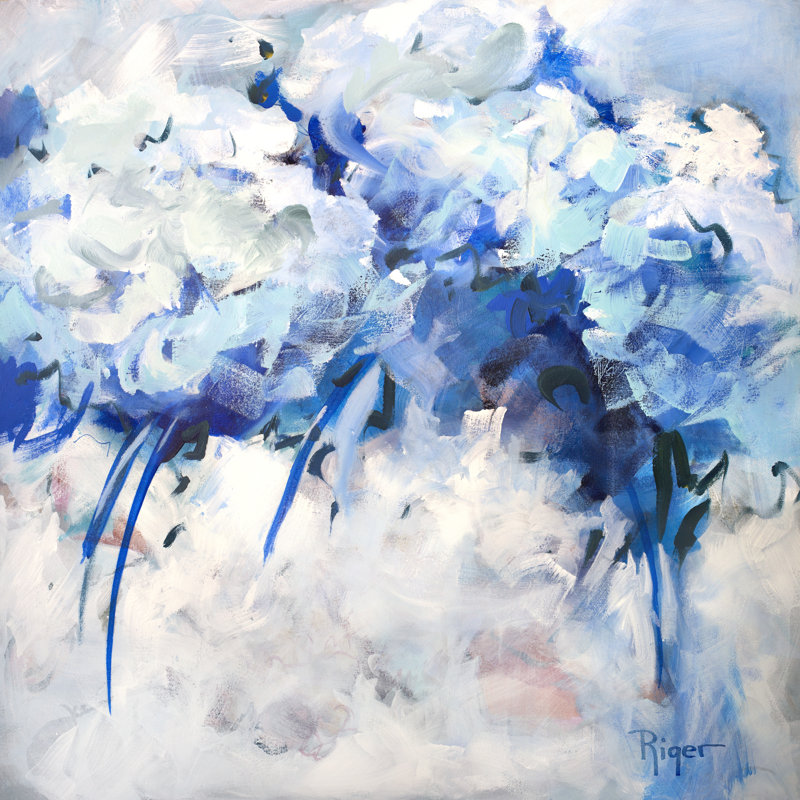 " Hydrangeas On My Mind II " by Sue Riger Painting Print, 36" H x 36" W  