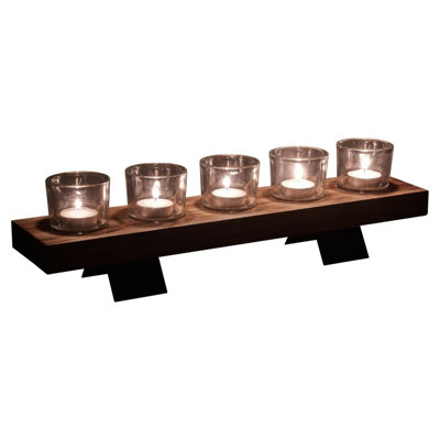 Wood Tabletop Tealight Holder