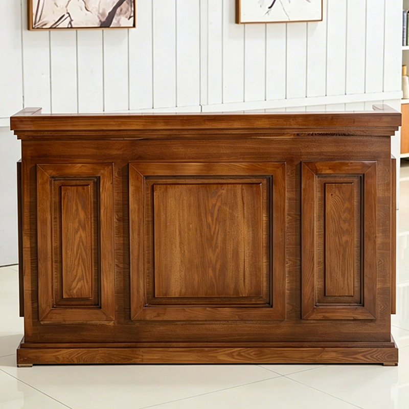 Bureau de réception rectangulaire en bois manufacturé Retro