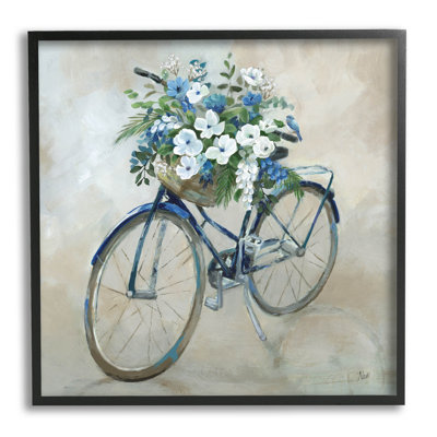 Fleur, fleurs, panier à vélo, estampe numérique par Nan
