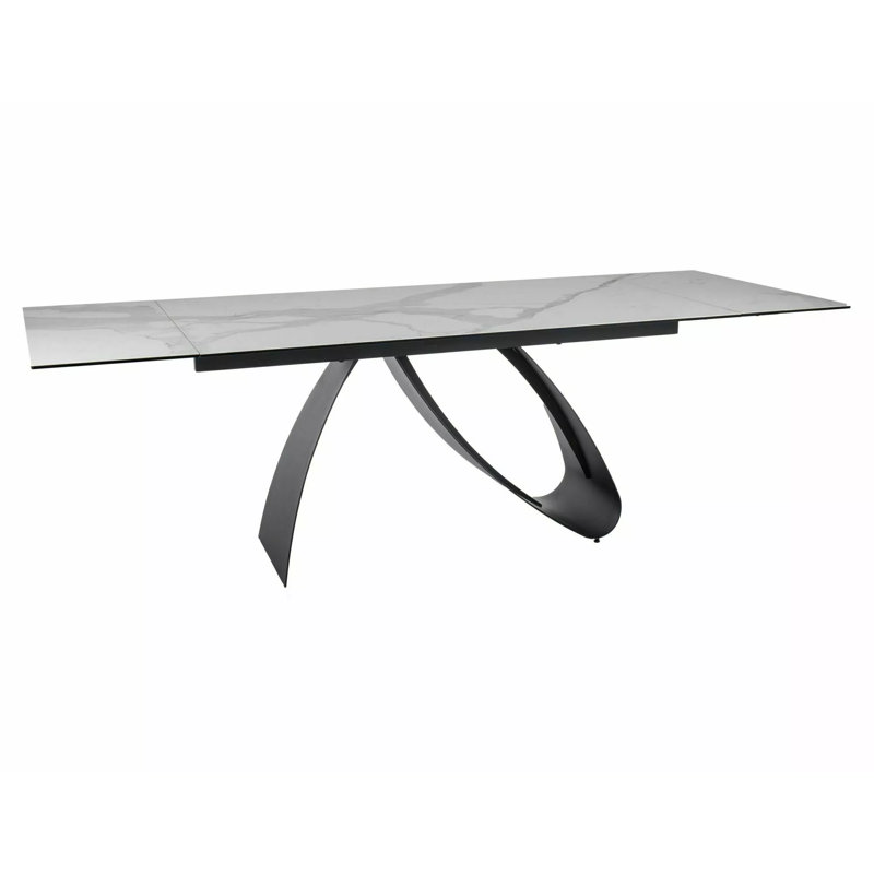 Klotilde Metal Base Dining Table, White
