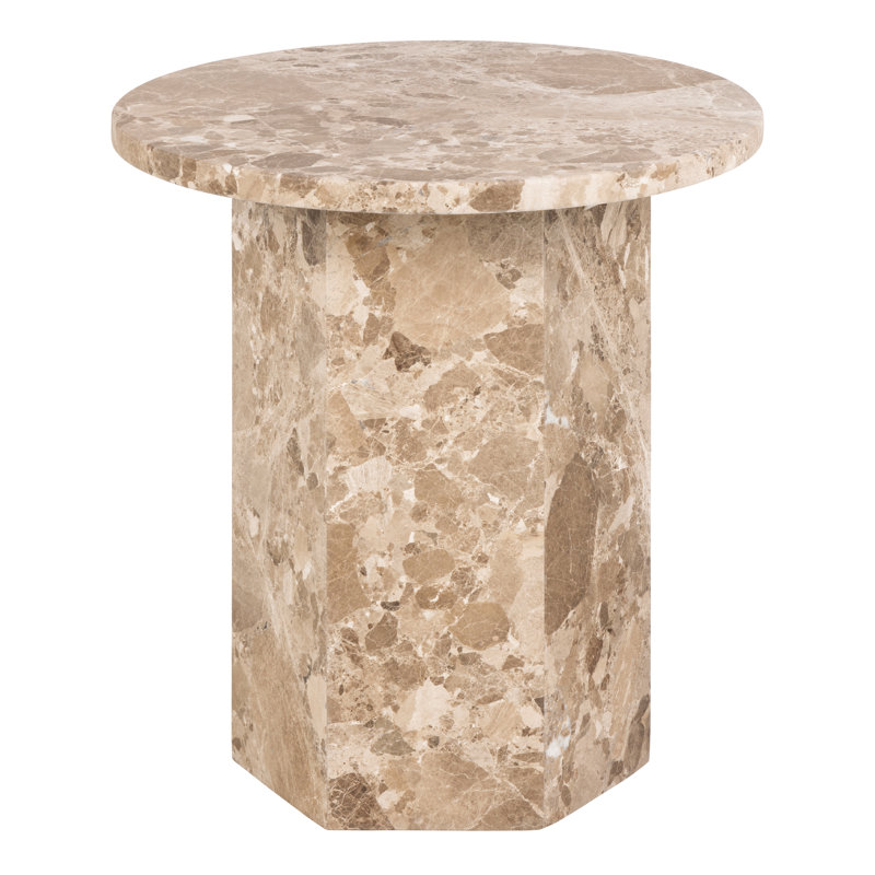 Darmesha Glass Top End Table, Brown