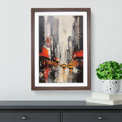 New York Gestural No.2 - Single Picture Frame Print on Wood