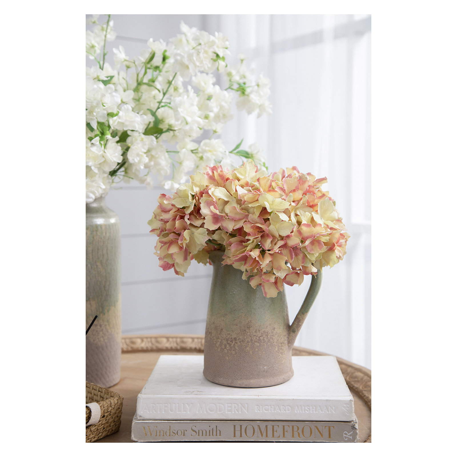 14" Almost-Real Hydrangea - Set of 12, Blush