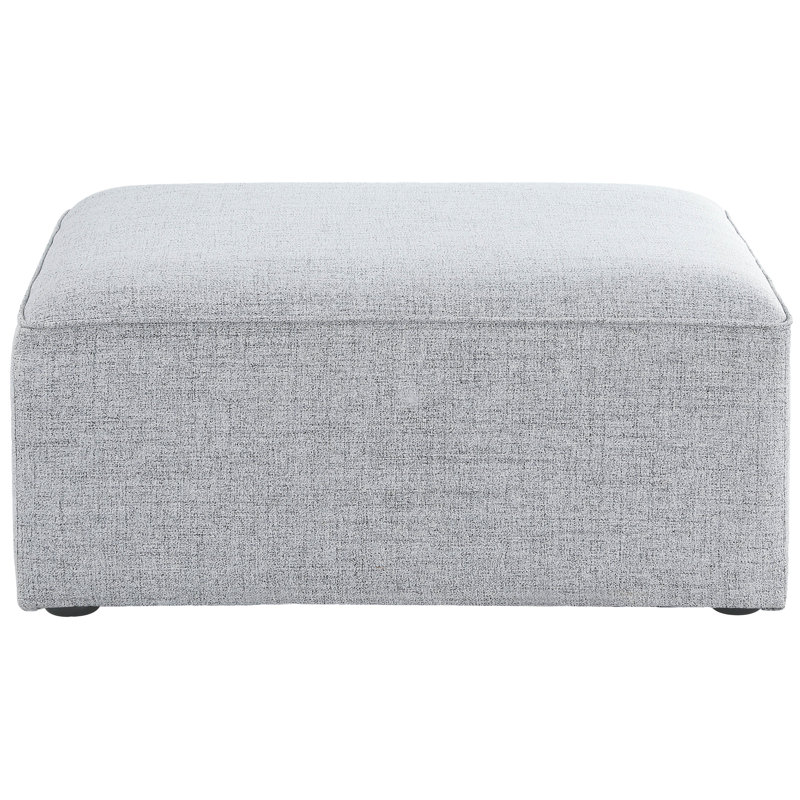 Repose-pieds standard carré de 36 po de largeur, Tissu gris texturé en lin