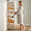 Armoire de rangement roulante mince avec tablettes à 7 niveaux, organisateur de salle de bain coulissant haut et étroit de 71 po sur roulettes avec poignée-1616465385