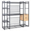 Garde-robe de style ouvert avec rails suspendus, tablettes et tiroirs-1056161995