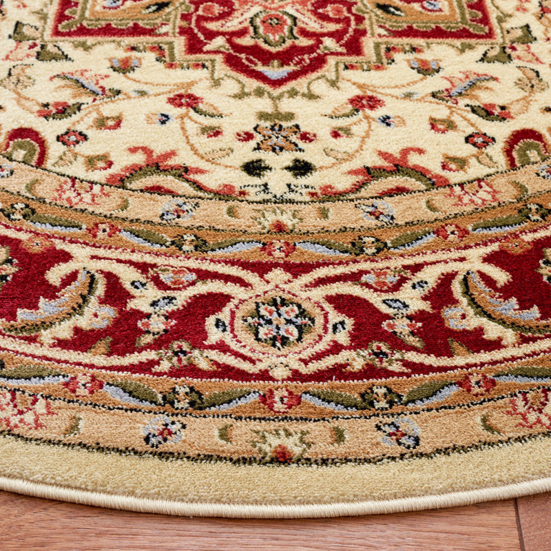 Klose Performance Oriental Rug, Round 12', Ivory/Red