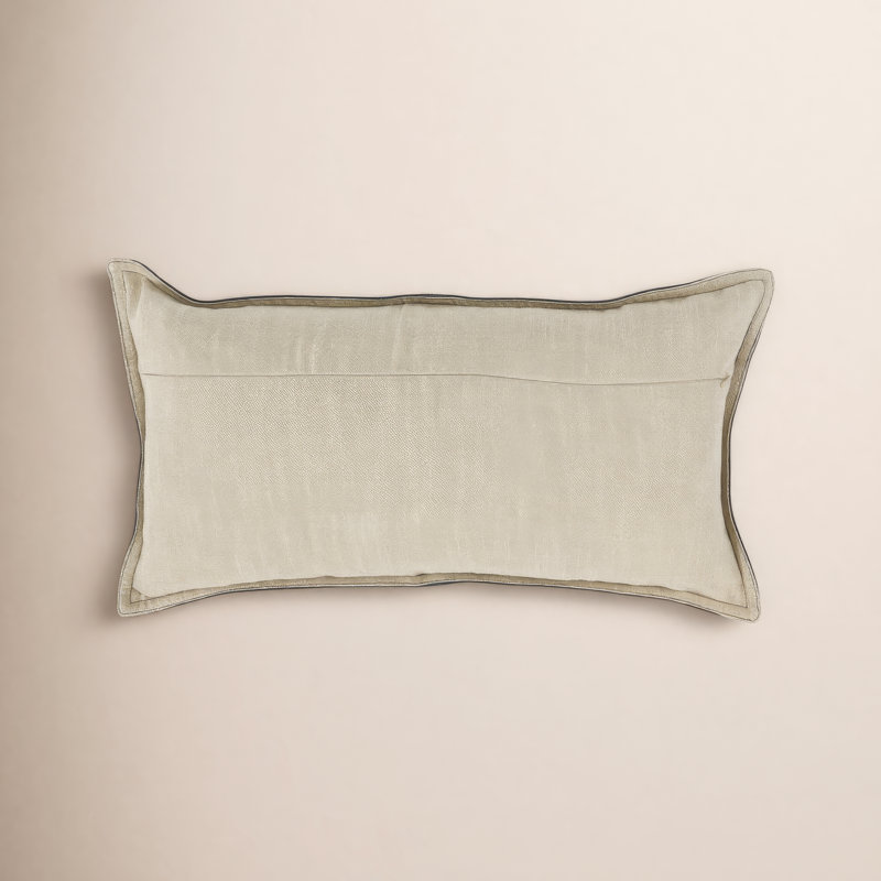 Kosas Home Cheyenne 100% Leather Throw Pillow, Nightfall Blue, 14" x 26", Rectangular