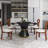 8 Seat Modern Round Sintered Stone Dining Table With Rotating Tray,modern Key-shaped Dining Chairs-1333466244