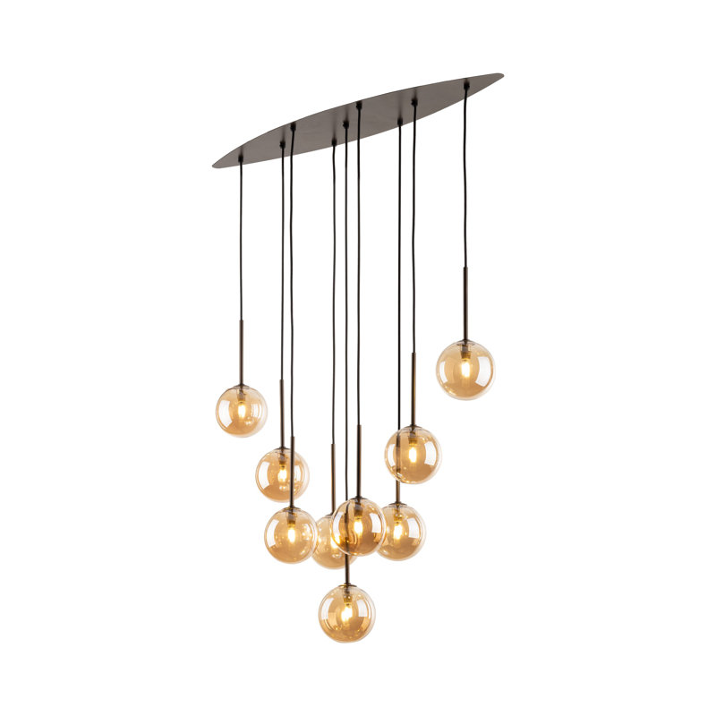 Atalissa 9 - Light Stainless Steel Cluster Pendant, Brown