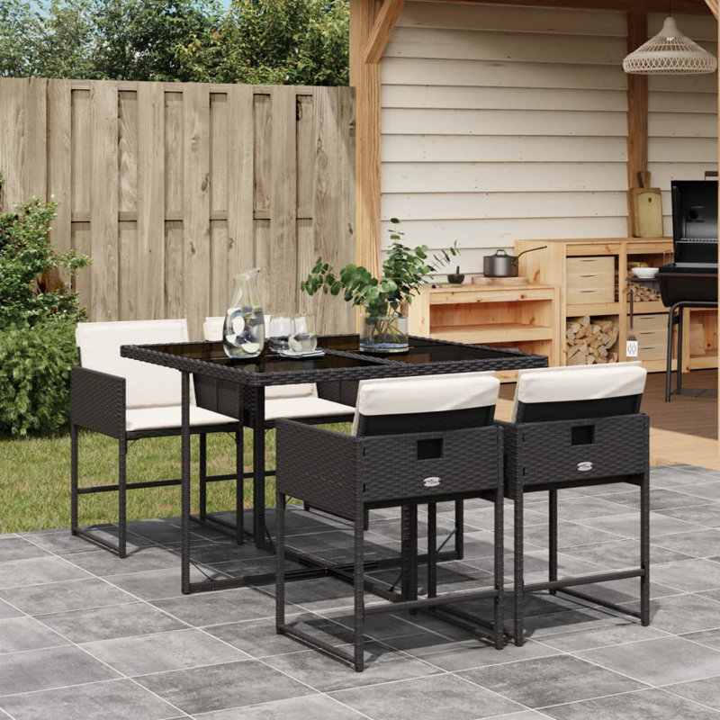 Ensemble repas avec coussins Hokku Designs, Noir, Blanc, 4
