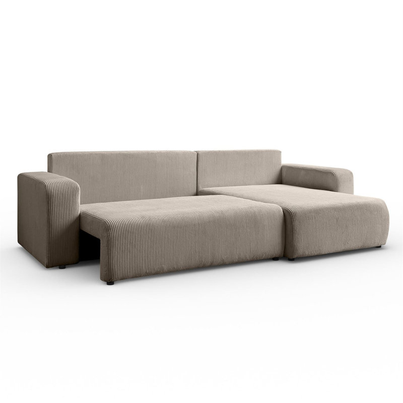 Cittlali 4 Seater Sectional Sofa Bed, Beige