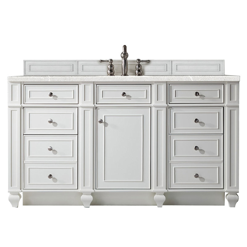 Bristol 60'' W Single Bathroom Vanity Base, Bright White