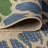 Hagy Modern Floral Textured Weave Navy/Green Indoor/Outdoor Rug-700983169