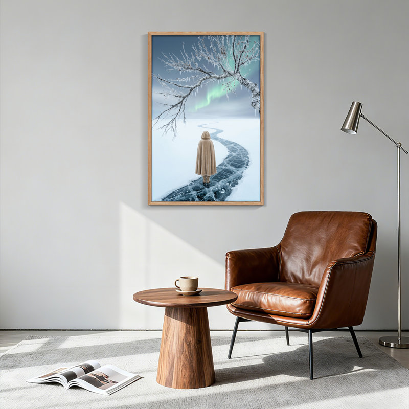 Ensemble de 1 tableau sur toile Chemin d'hiver, 36"H x 24"W, Natural
