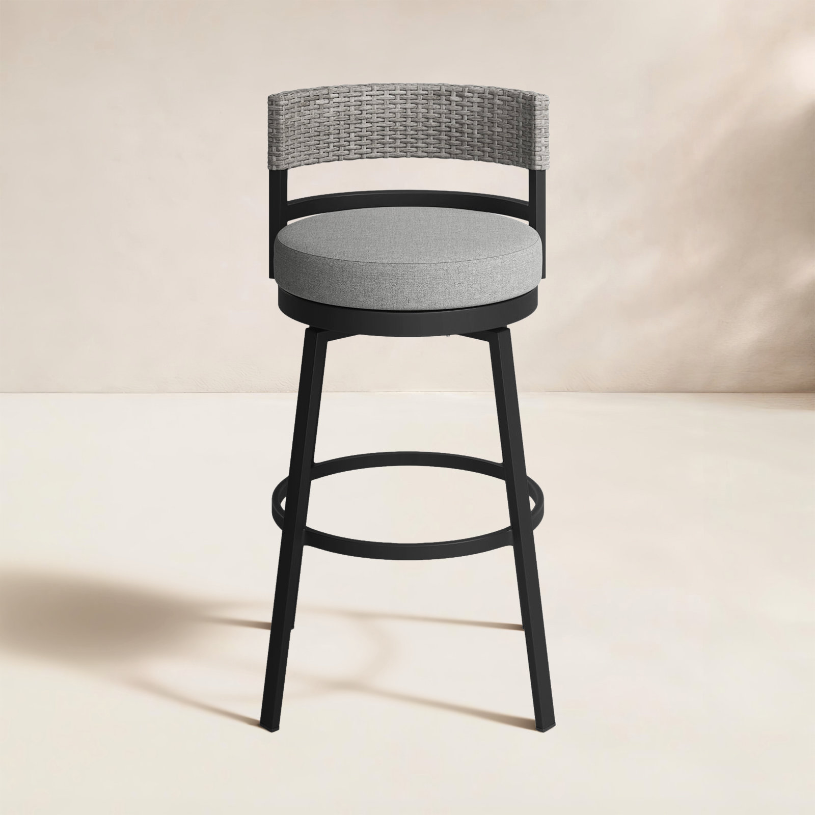 Chave 26" Patio Bar Stool with Cushion, Counter (26" Seat Height)