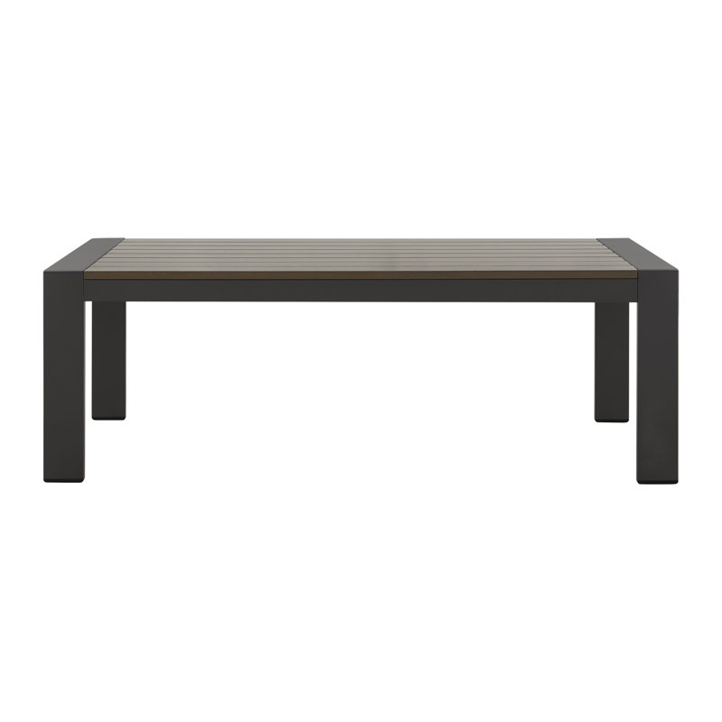 Table basse de patio en aluminium, Gris clair, Gris foncé