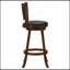 Tabouret pivotant en châtaignier et noir (ensemble de 2)