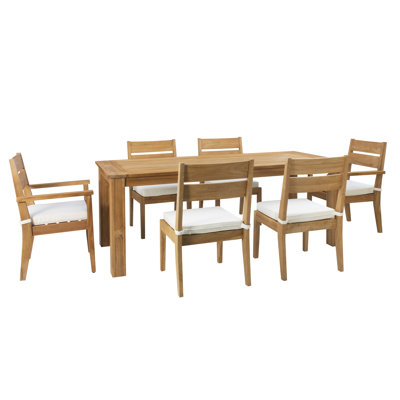 Adagio 6 - Person Rectangular Teak Outdoor Dining Set with Cushions