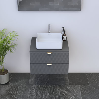 Meuble-lavabo gris 23,6 po Bali