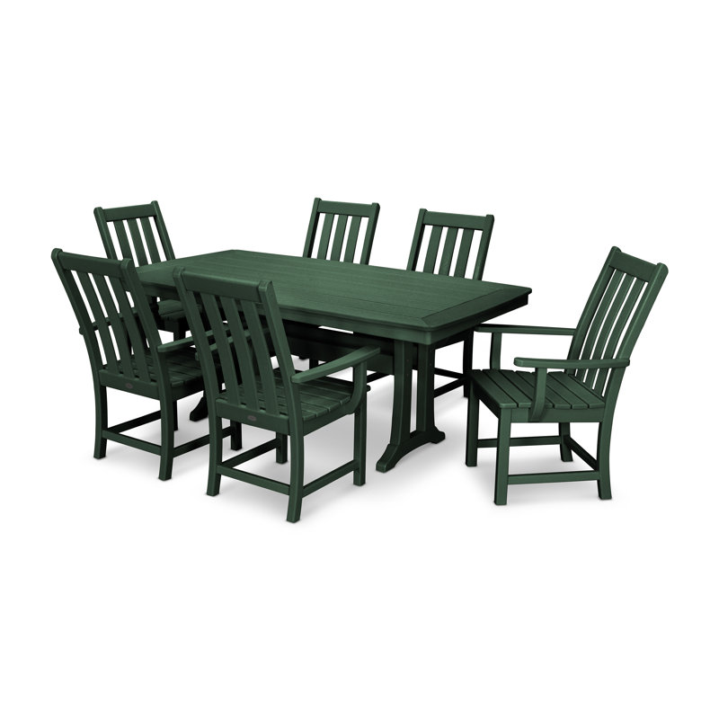Vineyard 7-Piece Arm Chair Dining Set, Green