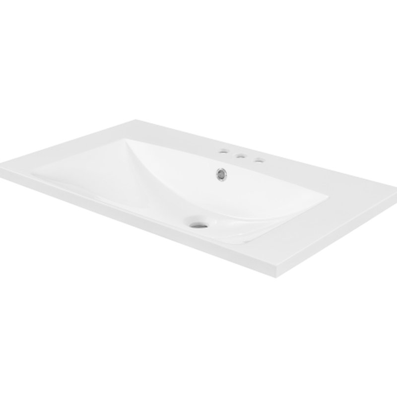 Lavabo de salle de bain en céramique blanche de 20 pouces - et intrigant, surface lisse facile à nettoyer, pré-percé pour robinet à poignée simple, installation simple, séduisant, robinet, perception