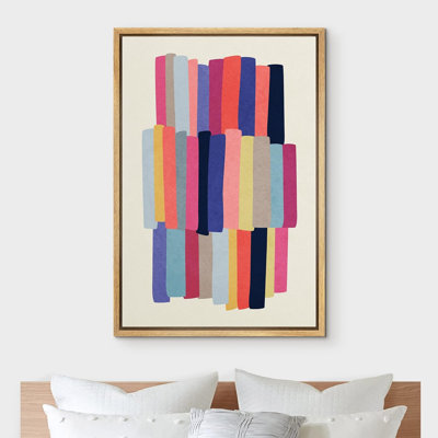 Abstrait blocs de couleurs vibrantes arc-en-ciel pastel rayé coup de pinceau coloré abstrait formes illustrations modernes contemporaines