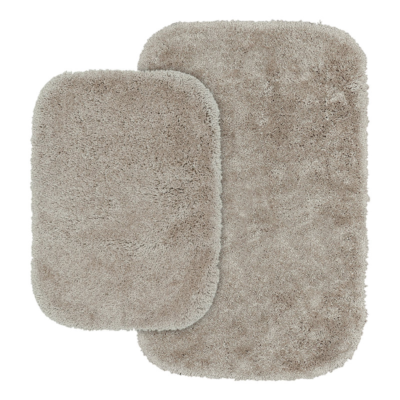 Ensemble de tapis de bain en nylon 2 pièces avec envers antidérapant Billy-Dean, Taupe