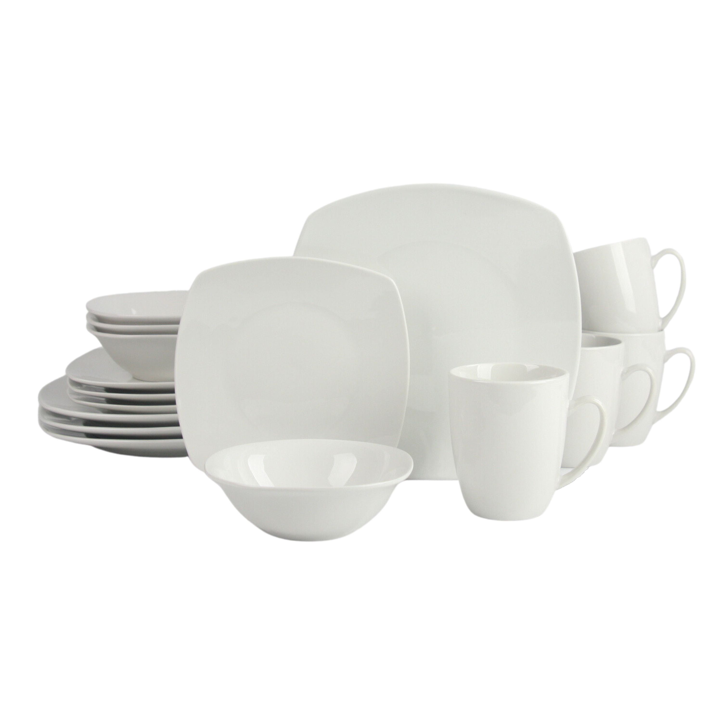 Ten Strawberry Street Simply Square 16 Piece Dinnerware Set