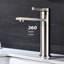 Robinet en acier inoxydable pour la salle de bain - Nickel brossé, poignée simple, fonction de nettoyage facile, lavabo au design attrayant en nickel à sortie d'eau douce, forme élégante