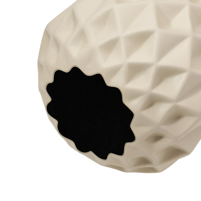 Facetta 7.5" Matte Texture Beige Ceramic Vase, Sand, 7.5 inch