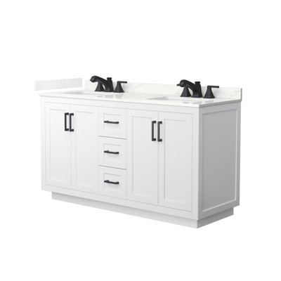 Miranda 60" Freestanding Double Bathroom Vanity with Quartz Top