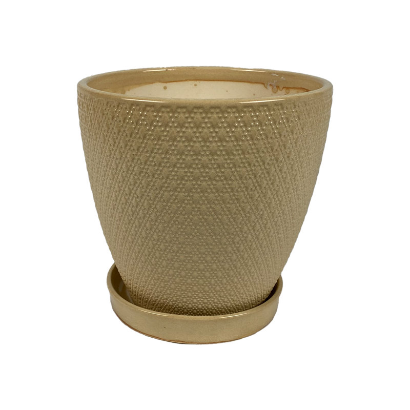 Latif Planter, Crackle Beige